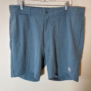 Trunks Land to Water Men's Blue Heathered Performance Stretch Shorts Size 36